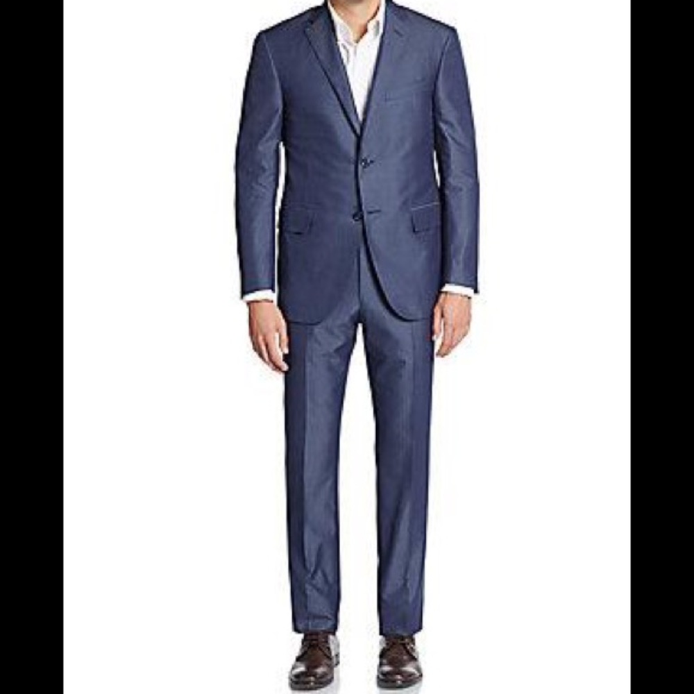 Regular-Fit Tonal Pinstriped Cotton & Silk Suit